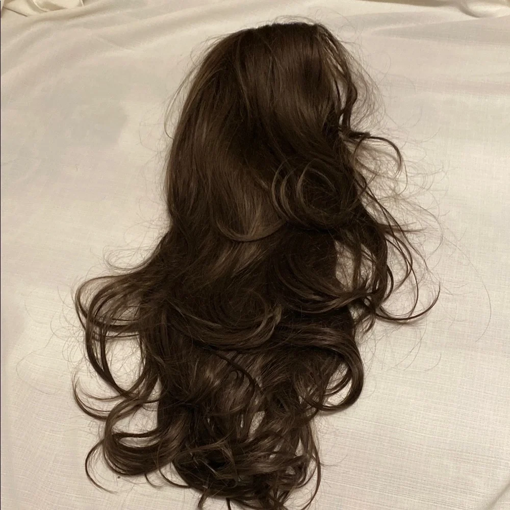 Dark Brown Wigs for Women Long Middle Part Natural Hair Synthetic 26”
